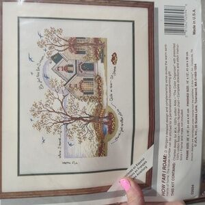 Counted cross How Far I Roam:No Place Like Home With embroidery thread. 20"X16"